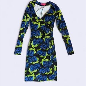 Betsey Johnson Blue and Green Floral Dress